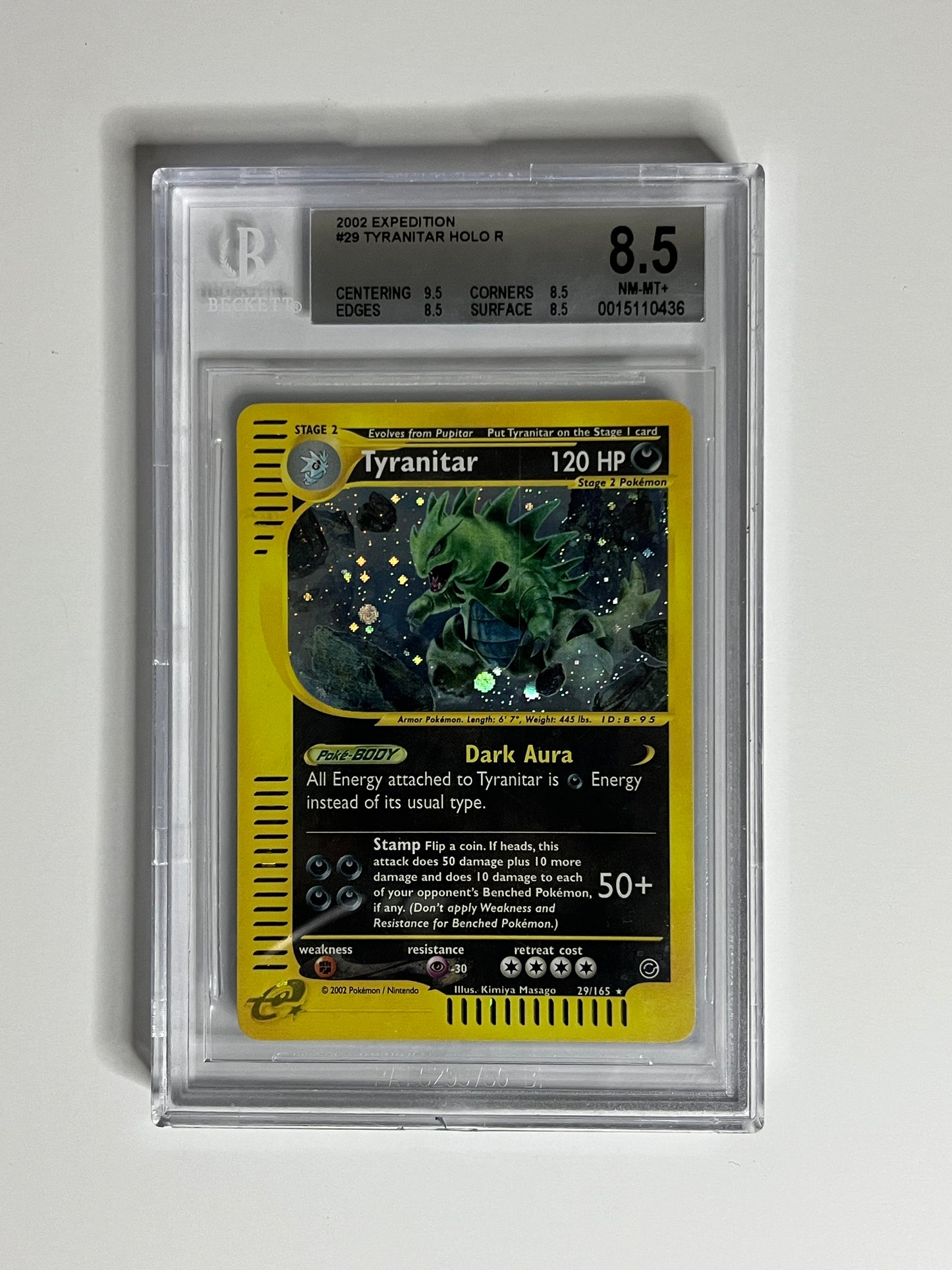 2002 Expedition #29 Tyranitar Holo Rare BGS 8.5