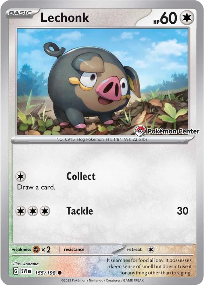 Pokémon TCG: Lechonk (Pokemon Center Exclusive) 155/198 Promo Card