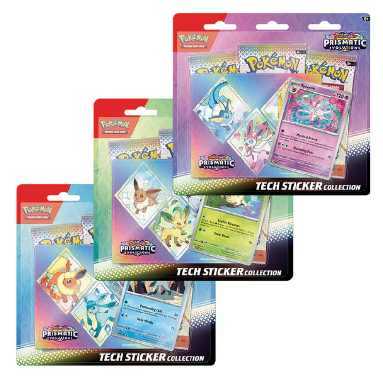 Pokémon TCG: Scarlet & Violet 8.5: Prismatic Evolutions: Tech Sticker Collection (Set of 3 Blisters)