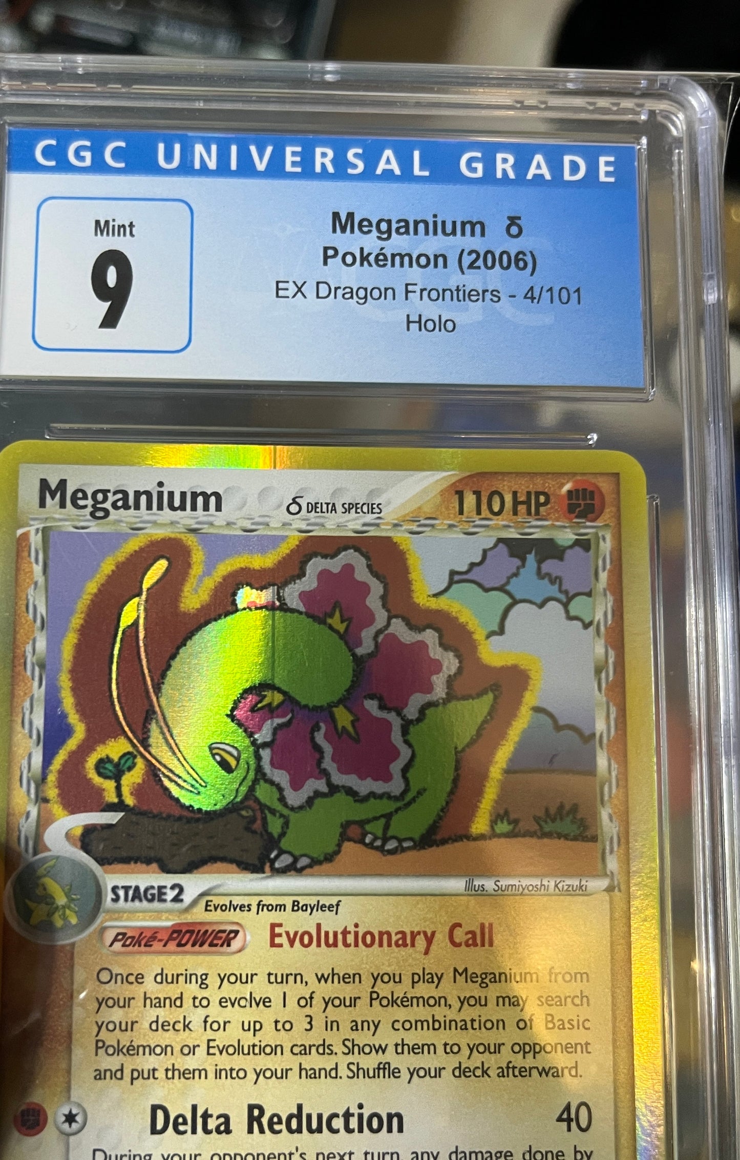 2006 Meganium Delta Species 4/101 EX Dragon Frontiers Holo CGC 9
