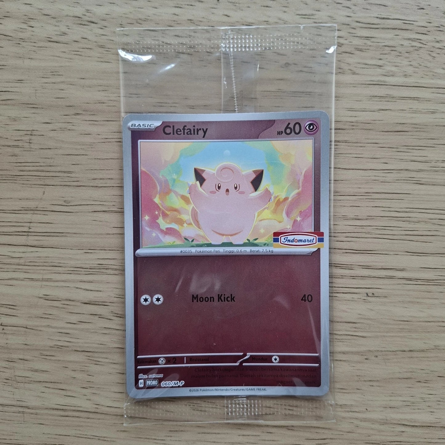 (Indonesian) Pokémon TCG: Clefairy 060/M-P Indomaret Stamped Promo Card