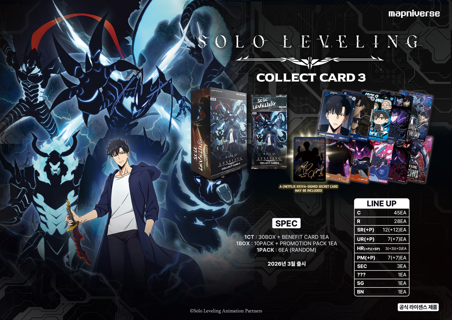 [PREORDER SHIP BY 4/1/26] (Korean) Mapniverse Solo Leveling CCG: Collect Cards Vol. 3 Booster Box