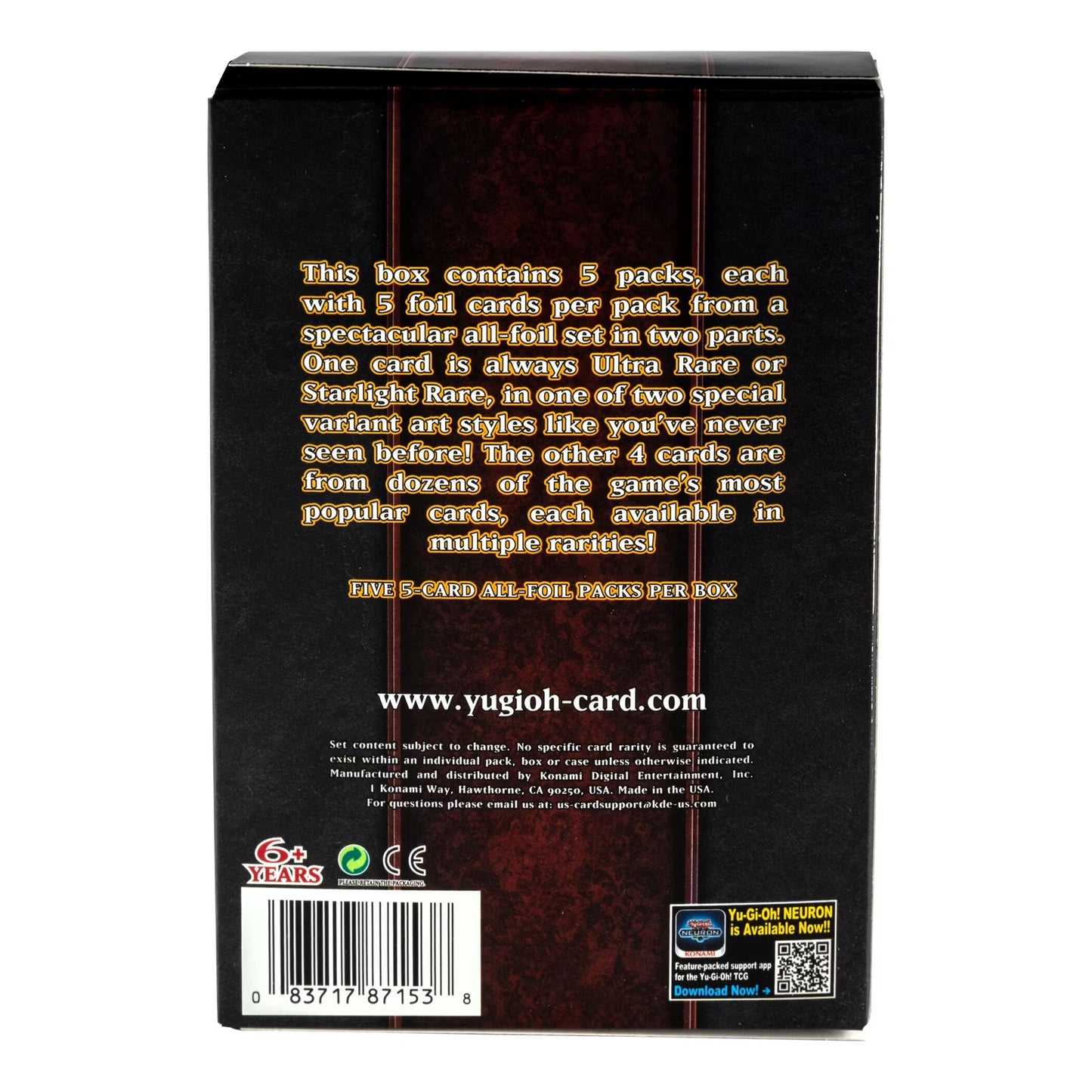 Yugioh TCG: Rarity Collection 5 Tuck Box (5 Packs)