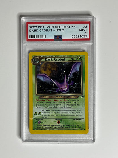 2002 Pokémon Dark Crobat #2 Holo Neo Destiny PSA 9