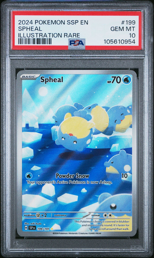 [PSA 10] 2024 Pokémon Surging Sparks Spheal Illustration Rare #199