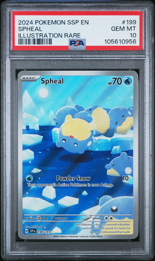 [PSA 10] 2024 Pokémon Surging Sparks Spheal Illustration Rare #199