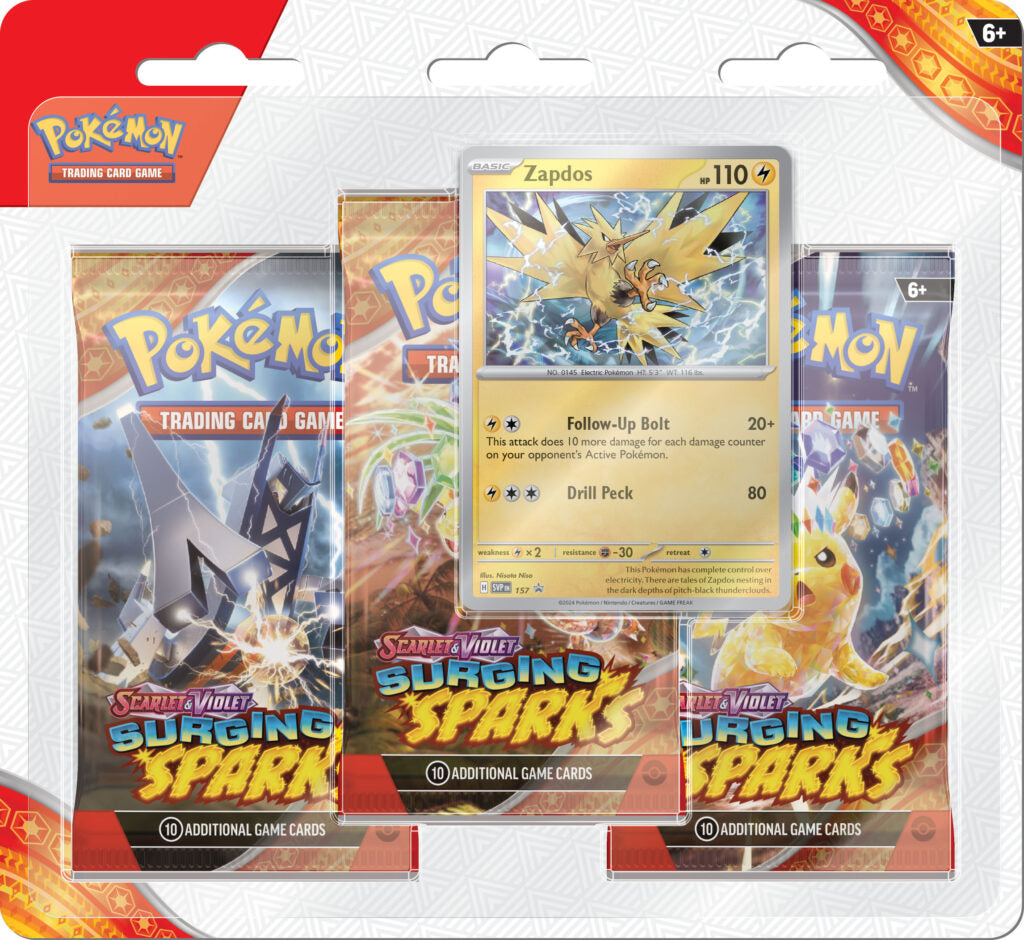 Pokémon Scarlet and Violet 8 Surging Sparks 3-Pack Blister