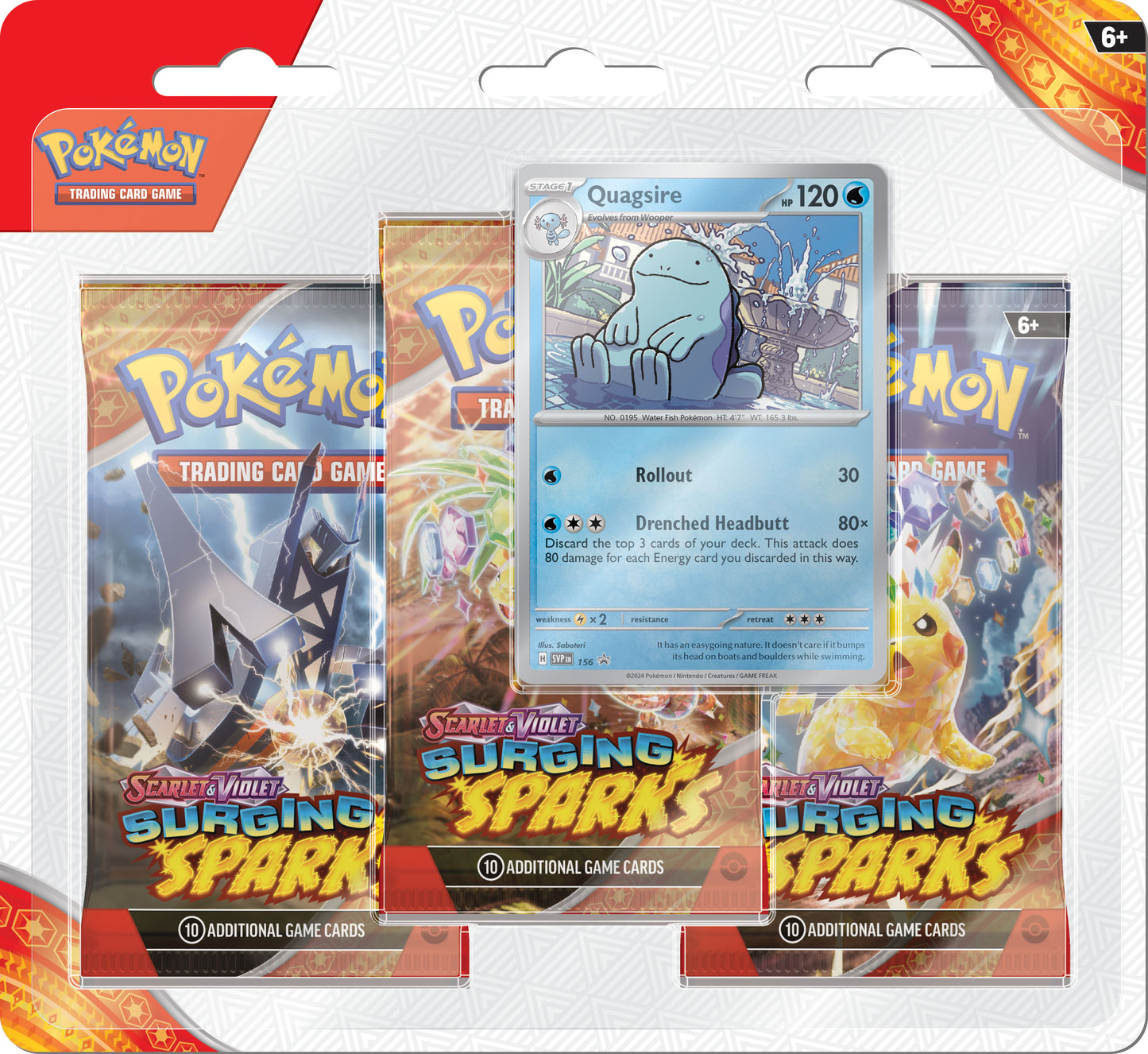 Pokémon Scarlet and Violet 8 Surging Sparks 3-Pack Blister