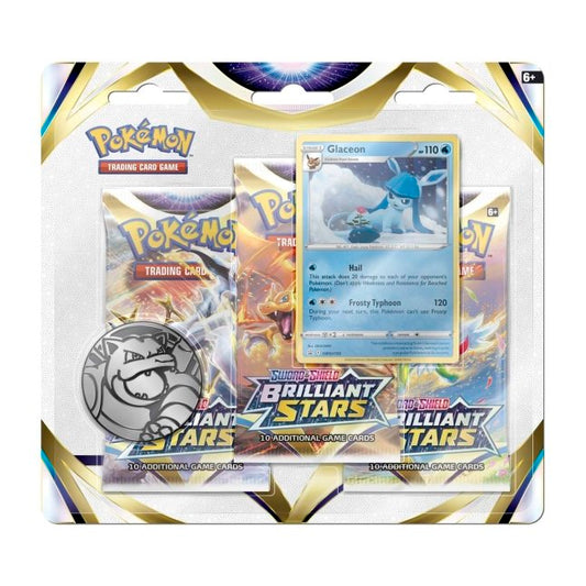 Pokémon TCG: Sword & Shield-Brilliant Stars 3 Booster Packs Blister (Glaceon)