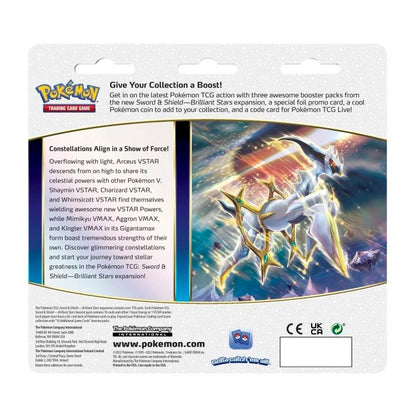 Pokémon TCG: Sword & Shield-Brilliant Stars 3 Booster Packs Blister (Glaceon)