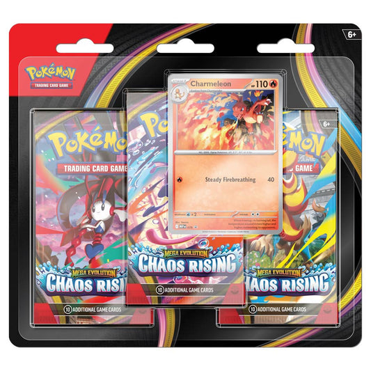 [PREORDER SHIP BY 5/22/26] Pokémon TCG: Mega Evolution 4: Chaos Rising: 3-Booster Blister