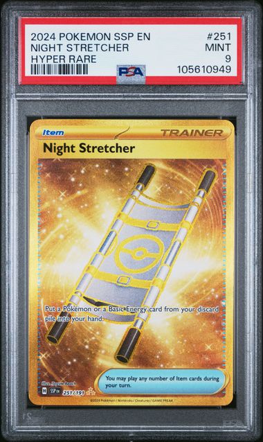 [PSA 9] 2024 POKEMON SSP EN-SURGING SPARKS #251 NIGHT STRETCHER HYPER RARE