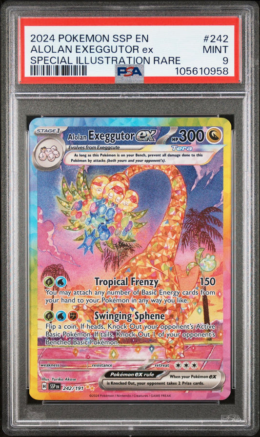 [PSA 9] 2024 Pokémon Surging Sparks Alolan Exeggutor ex Special Illustration Rare #242