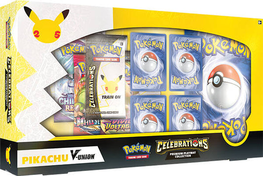 Pokémon TCG Pikachu V-UNION Celebrations Premium Playmat Collection Box