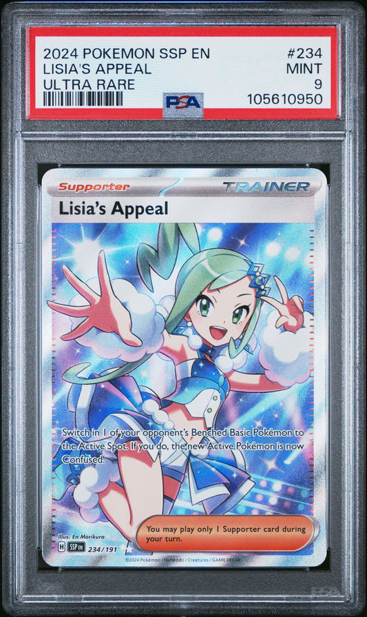[PSA 9] 2024 Pokémon Surging Sparks Lisia's Appeal Ultra Rare #234