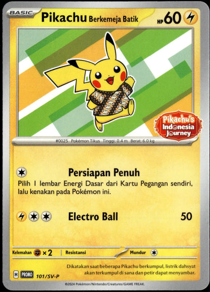Indonesian) Pokémon TCG: Pikachu Batik Shirt Promo Card (Select Indonesian) Pokémon TCG: Pikachu Batik Shirt Promo Card (Select