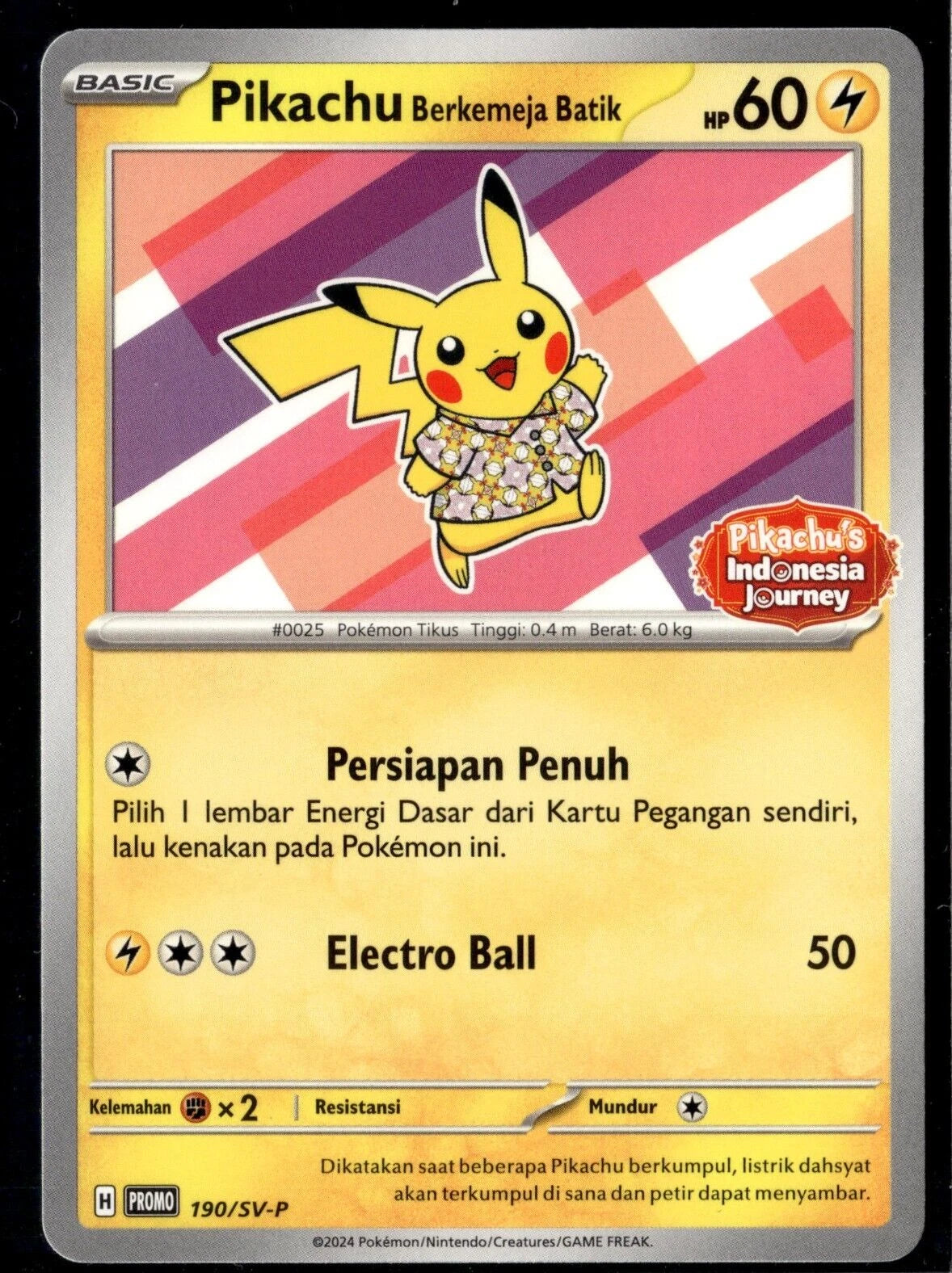 Indonesian) Pokémon TCG: Pikachu Batik Shirt Promo Card (Select