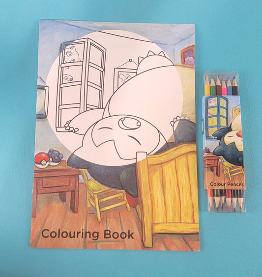 Pokémon x Van Gogh Pikachu Museum Colouring Book Pencils Snorlax Munchlax